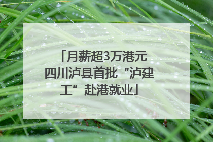 月薪超3万港元 四川泸县首批“泸建工”赴港就业