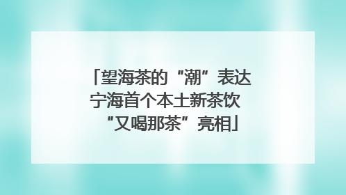 望海茶的“潮”表达 宁海首个本土新茶饮“又喝那茶”亮相