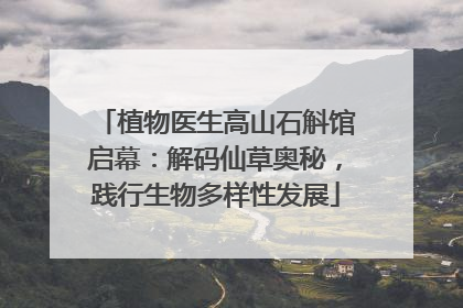 植物医生高山石斛馆启幕：解码仙草奥秘，践行生物多样性发展