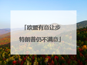 欧盟有意让步 特朗普仍不满意