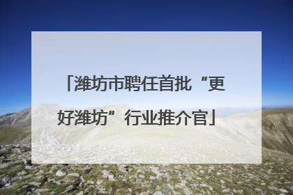 潍坊市聘任首批“更好潍坊”行业推介官