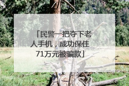 民警一把夺下老人手机，成功保住71万元被骗款