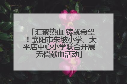 汇聚热血 铸就希望！襄阳市朱坡小学、太平店中心小学联合开展无偿献血活动
