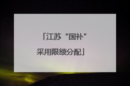 江苏“国补”采用限额分配