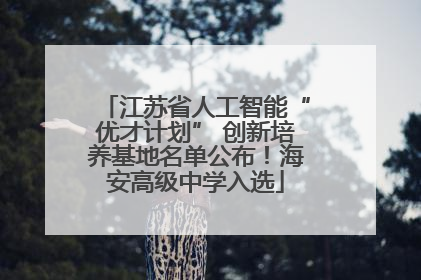 江苏省人工智能“优才计划” 创新培养基地名单公布！海安高级中学入选