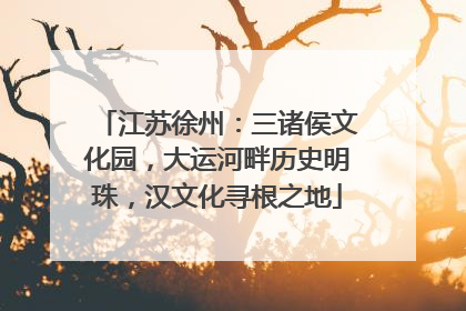 江苏徐州：三诸侯文化园，大运河畔历史明珠，汉文化寻根之地