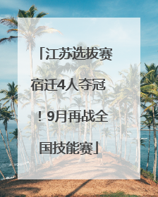 江苏选拔赛宿迁4人夺冠！9月再战全国技能赛
