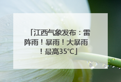 江西气象发布：雷阵雨！暴雨！大暴雨！最高35℃