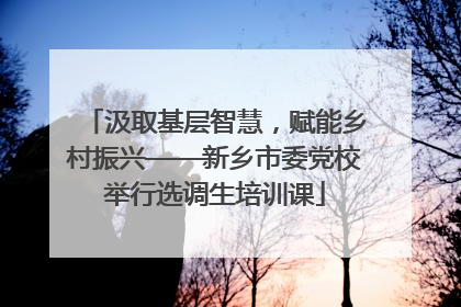 汲取基层智慧，赋能乡村振兴——新乡市委党校举行选调生培训课