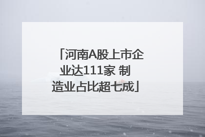 河南A股上市企业达111家 制造业占比超七成