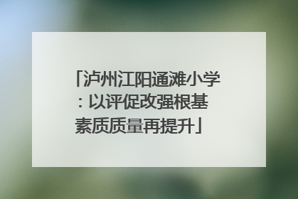 泸州江阳通滩小学：以评促改强根基 素质质量再提升
