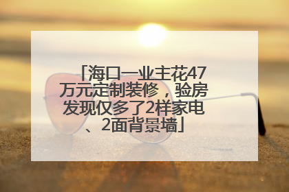 海口一业主花47万元定制装修，验房发现仅多了2样家电、2面背景墙