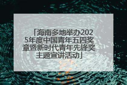 海南多地举办2025年度中国青年五四奖章暨新时代青年先锋奖主题宣讲活动