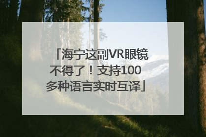 海宁这副VR眼镜不得了！支持100多种语言实时互译
