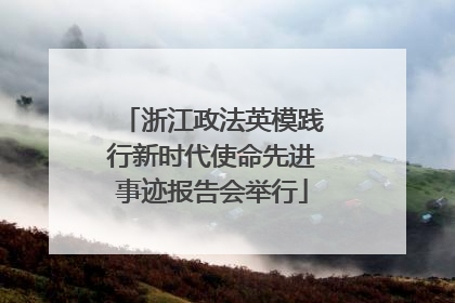 浙江政法英模践行新时代使命先进事迹报告会举行