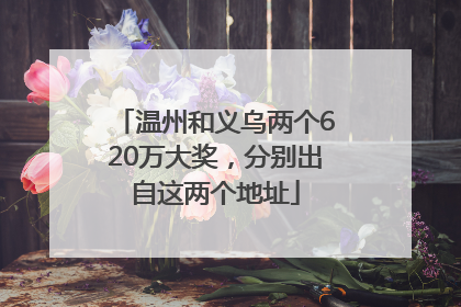 温州和义乌两个620万大奖，分别出自这两个地址
