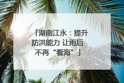 湖南江永：提升防洪能力 让雨后不再“看海”