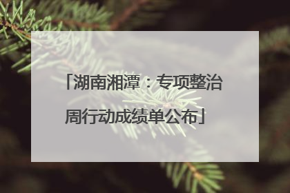 湖南湘潭：专项整治周行动成绩单公布