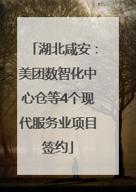 湖北咸安：美团数智化中心仓等4个现代服务业项目签约
