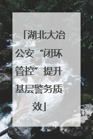 湖北大冶公安“闭环管控”提升基层警务质效