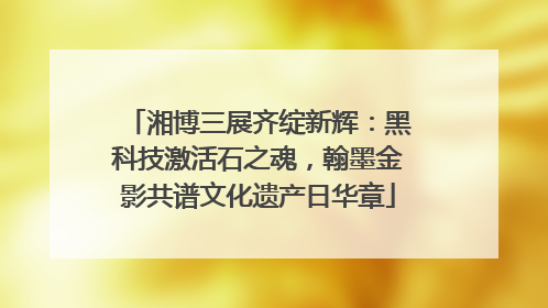 湘博三展齐绽新辉：黑科技激活石之魂，翰墨金影共谱文化遗产日华章