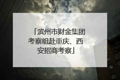 滨州市财金集团考察组赴重庆、西安招商考察