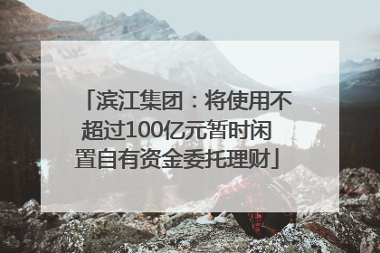 滨江集团：将使用不超过100亿元暂时闲置自有资金委托理财