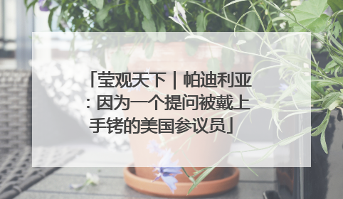 莹观天下｜帕迪利亚：因为一个提问被戴上手铐的美国参议员
