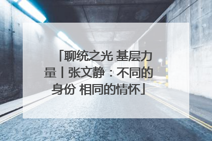 聊统之光 基层力量丨张文静：不同的身份 相同的情怀