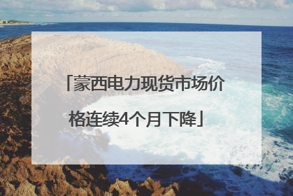 蒙西电力现货市场价格连续4个月下降