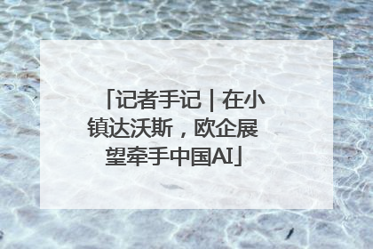 记者手记｜在小镇达沃斯，欧企展望牵手中国AI