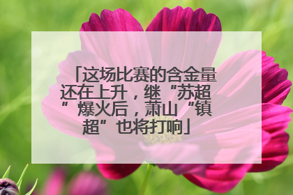 这场比赛的含金量还在上升，继“苏超”爆火后，萧山“镇超”也将打响