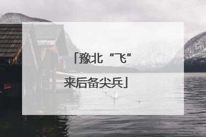 豫北“飞”来后备尖兵