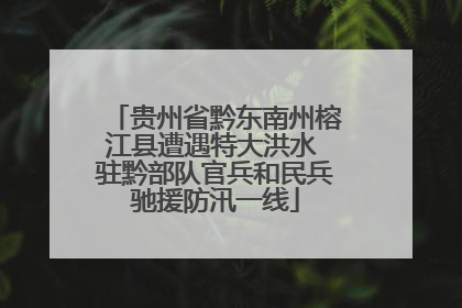 贵州省黔东南州榕江县遭遇特大洪水 驻黔部队官兵和民兵驰援防汛一线