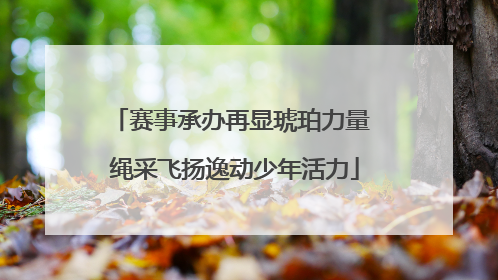 赛事承办再显琥珀力量 绳采飞扬逸动少年活力