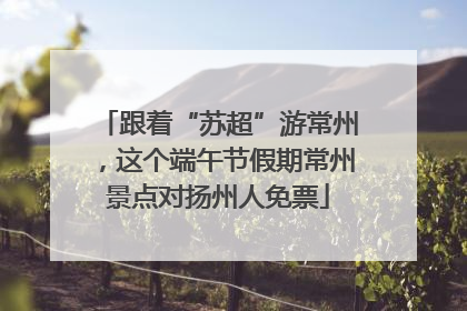 跟着“苏超”游常州，这个端午节假期常州景点对扬州人免票