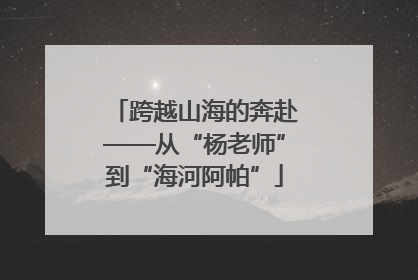 跨越山海的奔赴——从“杨老师”到“海河阿帕”