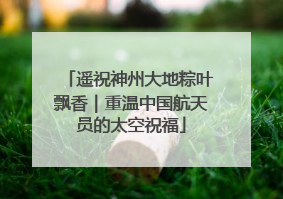 遥祝神州大地粽叶飘香｜重温中国航天员的太空祝福