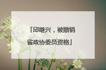 邱继兴，被撤销省政协委员资格