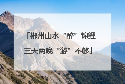 郴州山水“醉”锦鲤 三天两晚“游”不够