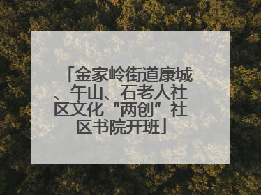 金家岭街道康城、午山、石老人社区文化“两创”社区书院开班