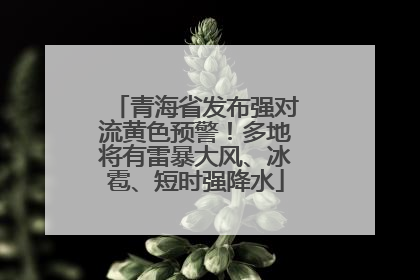 青海省发布强对流黄色预警！多地将有雷暴大风、冰雹、短时强降水