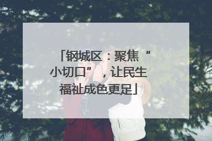 钢城区：聚焦“小切口”，让民生福祉成色更足