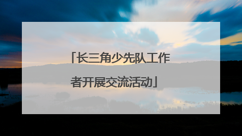 长三角少先队工作者开展交流活动