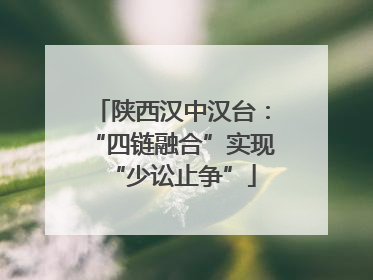 陕西汉中汉台：“四链融合”实现“少讼止争”