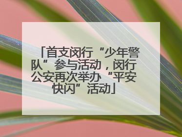 首支闵行“少年警队”参与活动，闵行公安再次举办“平安快闪”活动