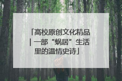 高校原创文化精品｜一部“蜗居”生活里的温情史诗