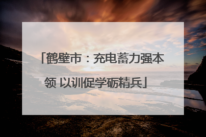 鹤壁市：充电蓄力强本领 以训促学砺精兵