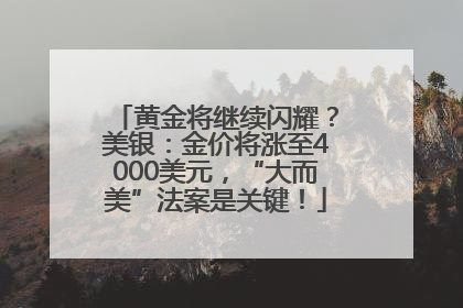 黄金将继续闪耀？美银：金价将涨至4000美元，“大而美”法案是关键！