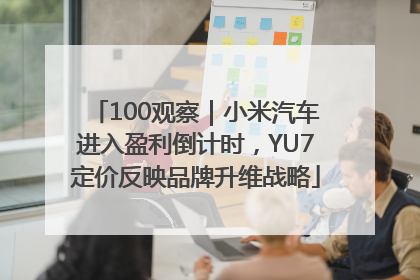 100观察｜小米汽车进入盈利倒计时，YU7定价反映品牌升维战略